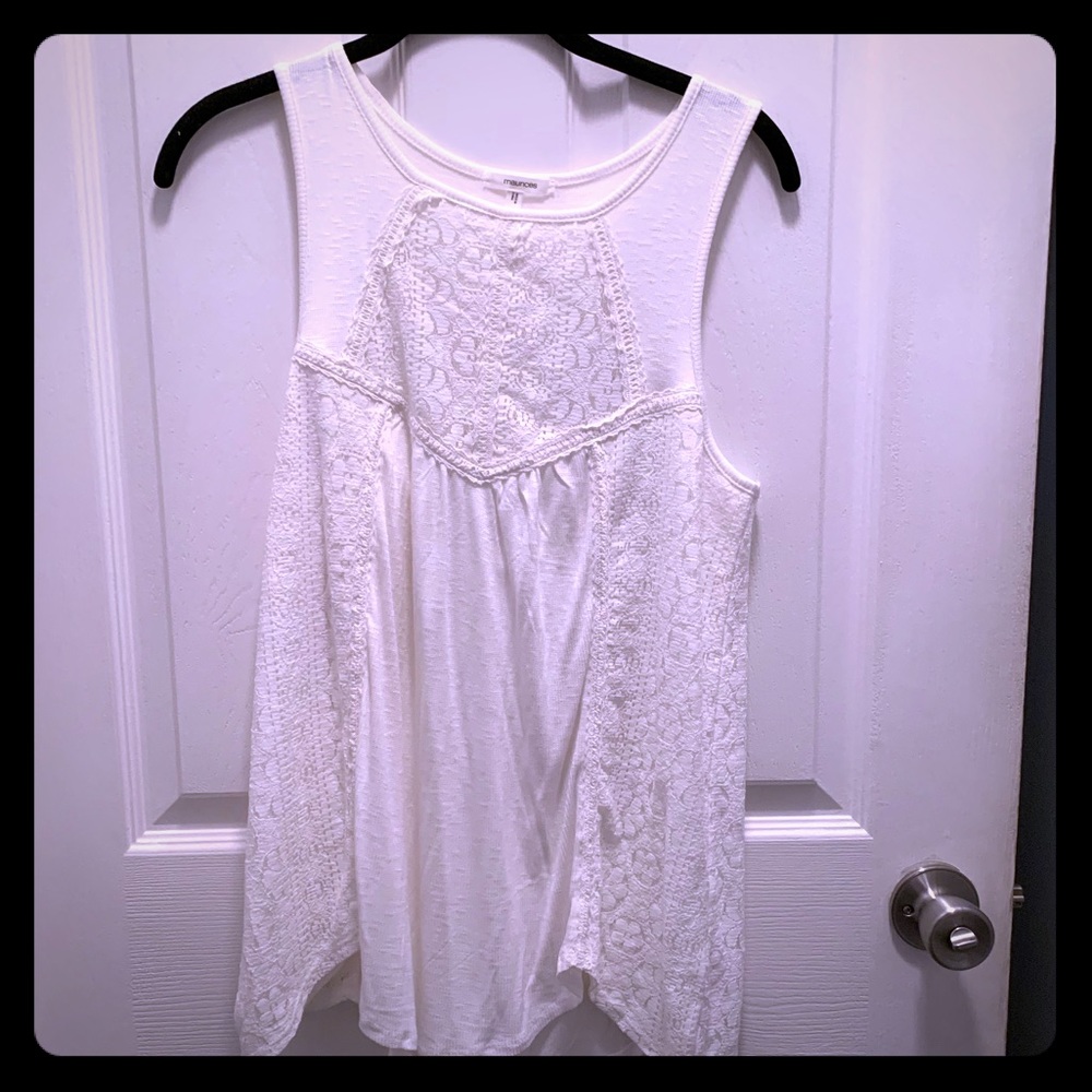 White sleeveless top by Maurice’s size small